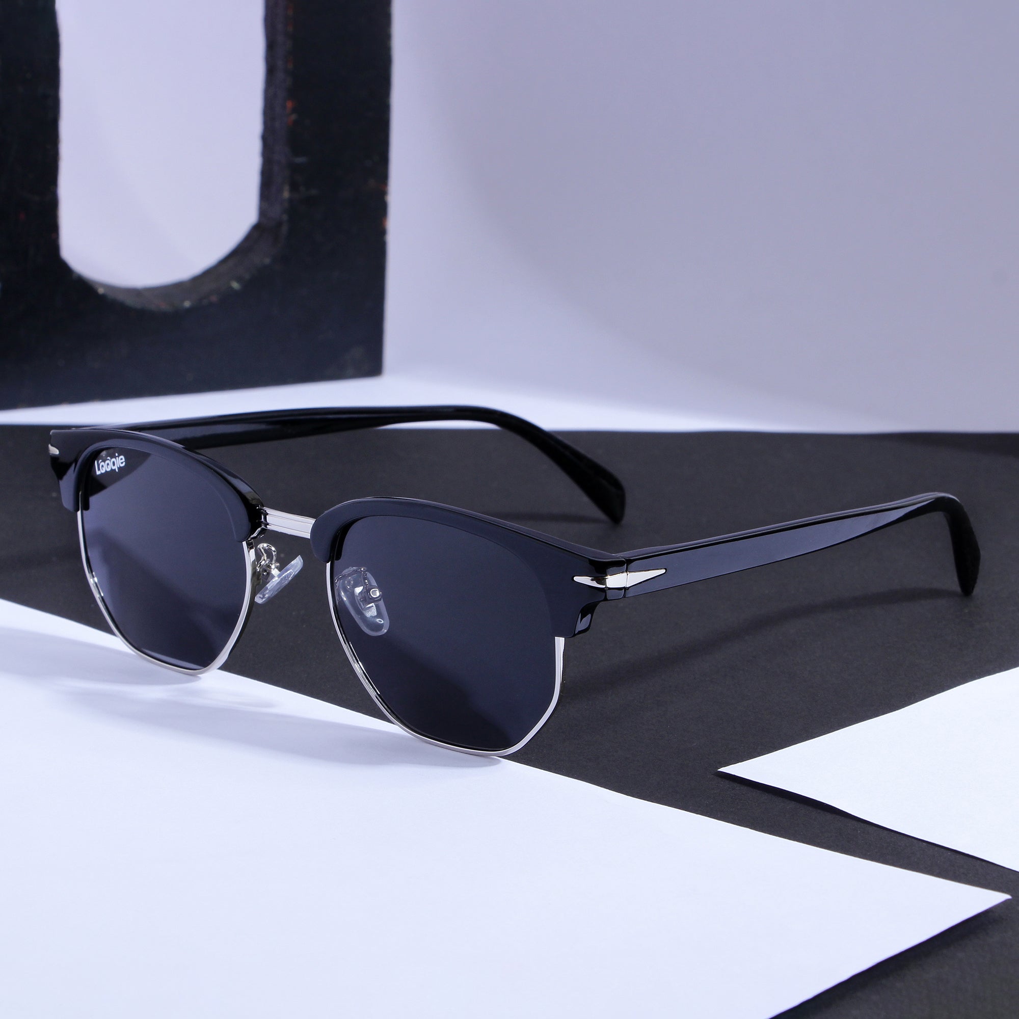 Looqie Rayz Edition Black And Grey Sunglasses