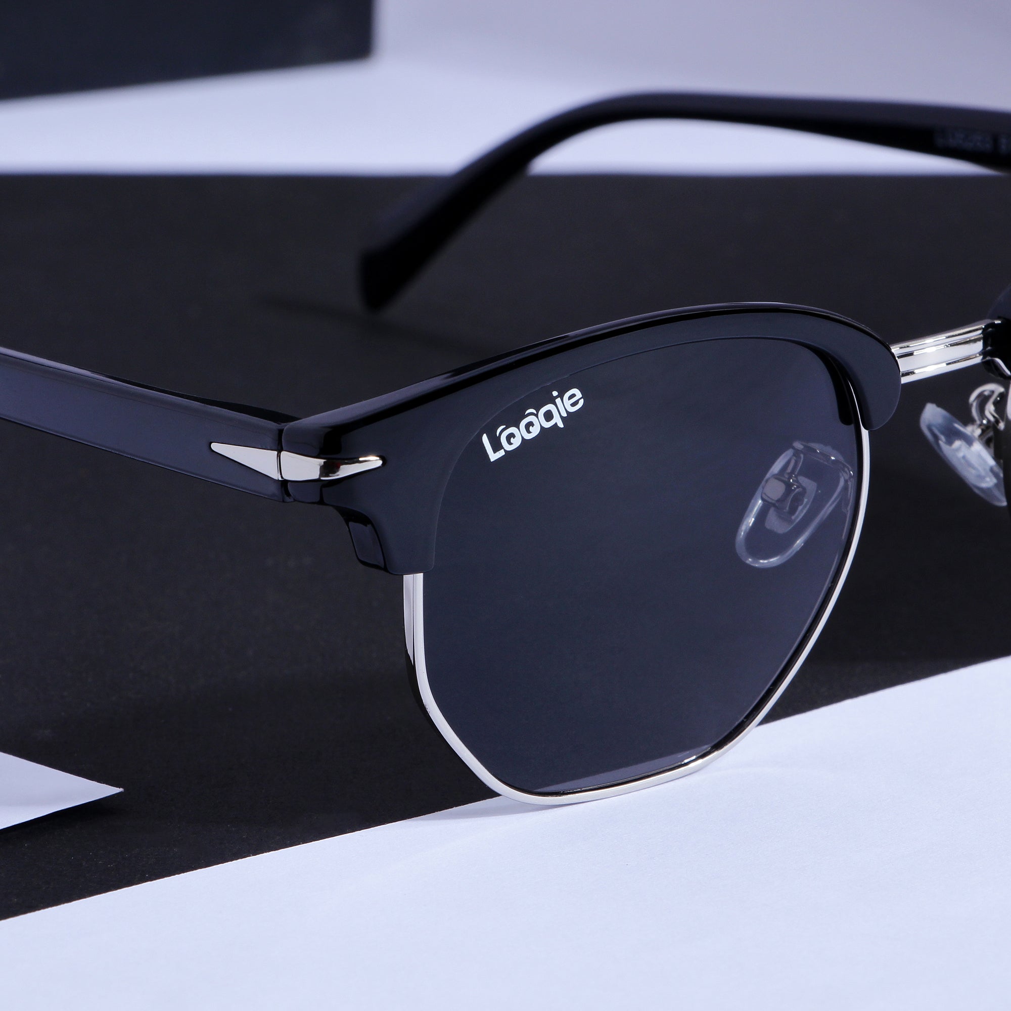 Looqie Rayz Edition Black And Grey Sunglasses