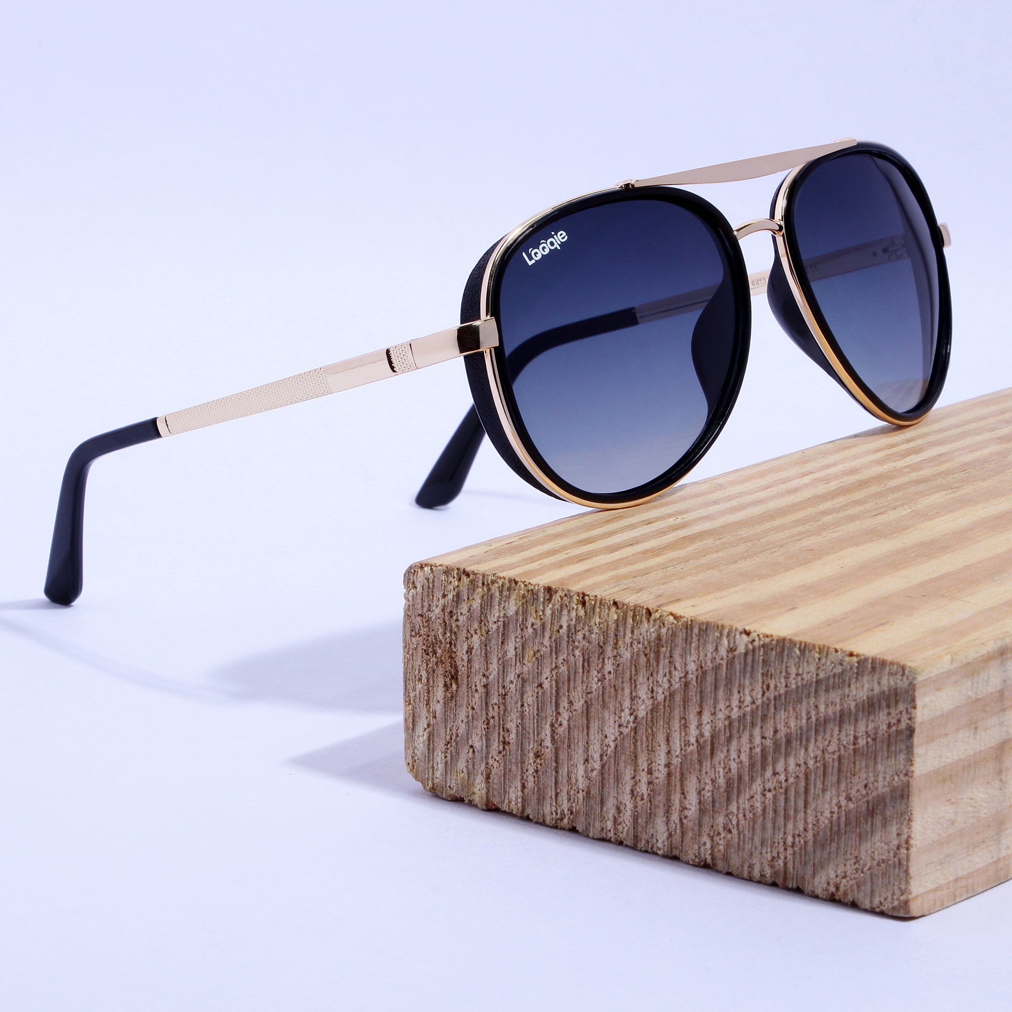 Looqie Vuis Edition Gold And Grey Gradient Sunglasses