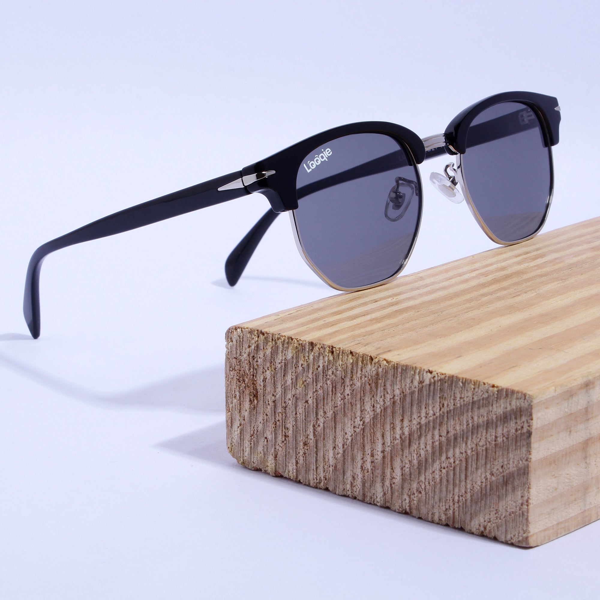 Looqie Rayz Edition Black And Grey Sunglasses