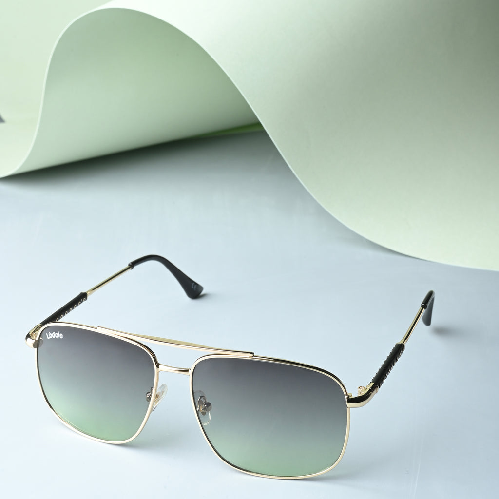 Looqie Blends Edition Gold And Green Gradient Sunglasses
