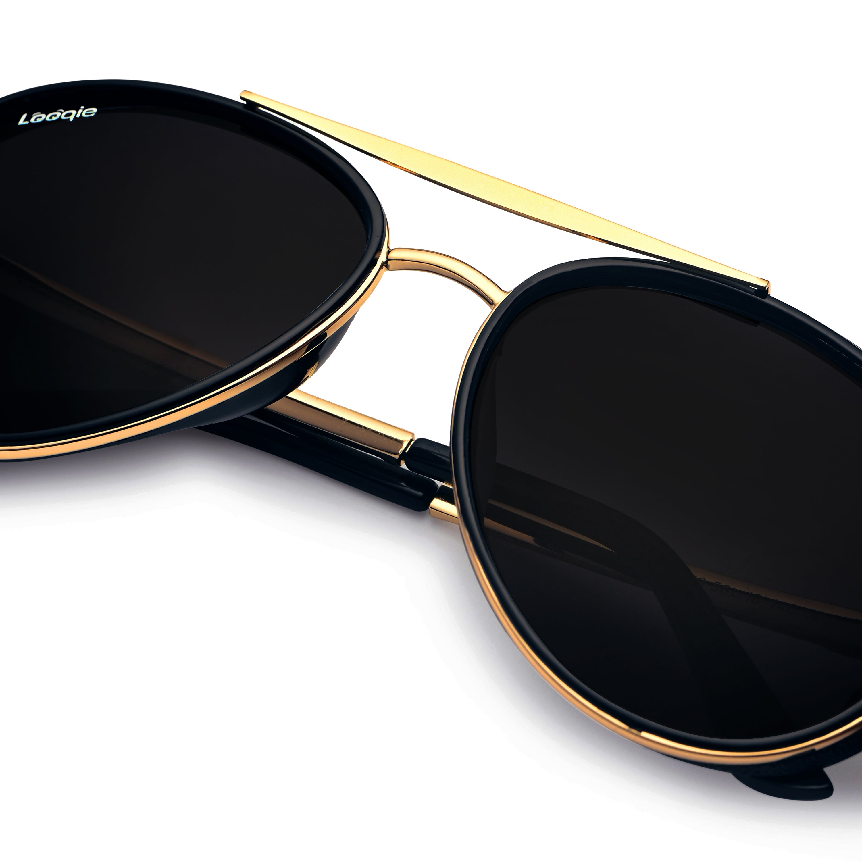 Looqie Vuis Edition Gold And Black Sunglasses